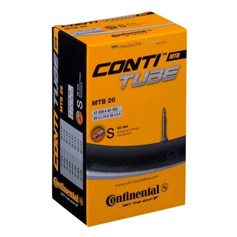Dętka CONTINENTAL MTB 26 Presta 42mm 47-559/62-559 Dętka CONTINENTAL MTB 26 Presta 42mm 47-559/62-559