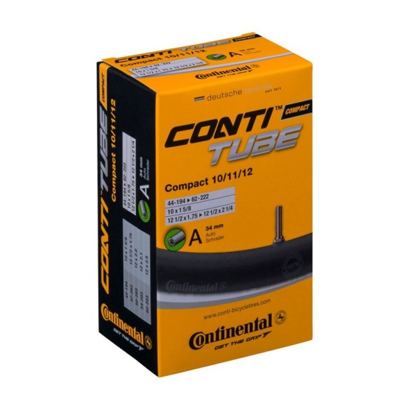 Dętka CONTINENTAL Compact /10/11/12 Auto 34mm 44-194/62-222 Dętka CONTINENTAL Compact /10/11/12 Auto 34mm 44-194/62-222