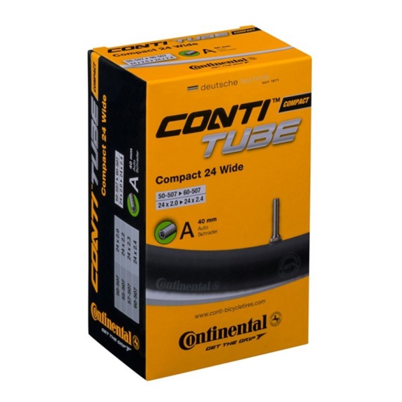 Dętka CONTINENTAL Compact 24 Wide Auto 40mm 50-507/60-507 Dętka CONTINENTAL Compact 24 Wide Auto 40mm 50-507/60-507