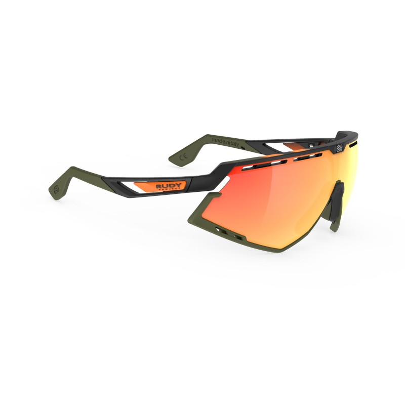 Okulary RUDY PROJECT DEFENDER STRIPES BLACK MATTE/ OLIVE - MULTILASER ORANGE